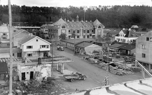 Dagens Ogndalsveg slik det s ut sommeren 1948. (Foto: Sigurd Hegdahl/Foreningen gamle Steinkjer)