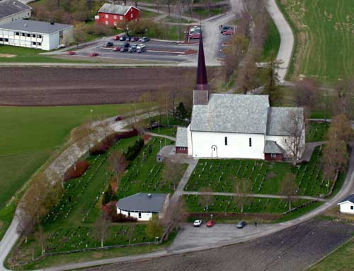 Mære kirke [flyfoto]
