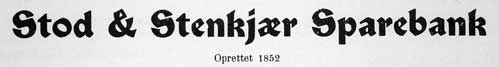 Stod og Stenkjær Sparebank [logo - 1907]