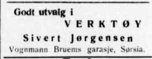 Sivert Jørgensen - annonse