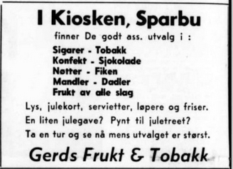 Gerds frukt & tobakk - annonse