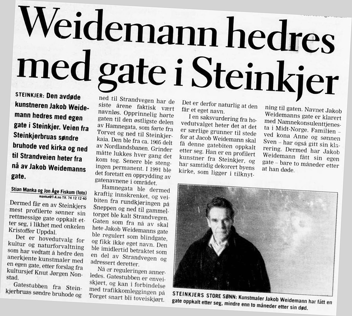Jakob Weidemanns gate opprettes