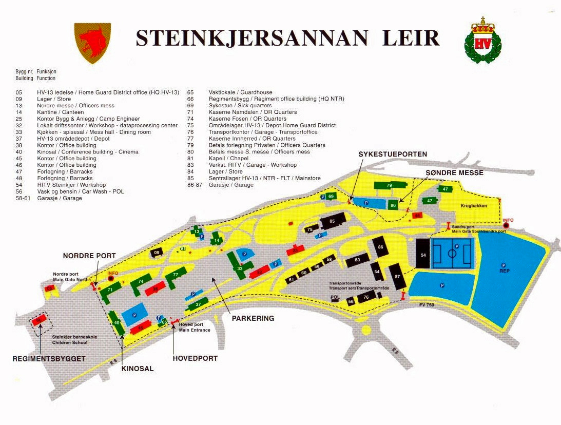 Kartskisse Steinkjersannan leir 1994