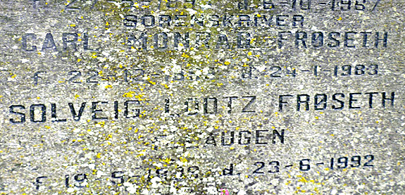 Carl M. Frøseth - gravminne - detalj