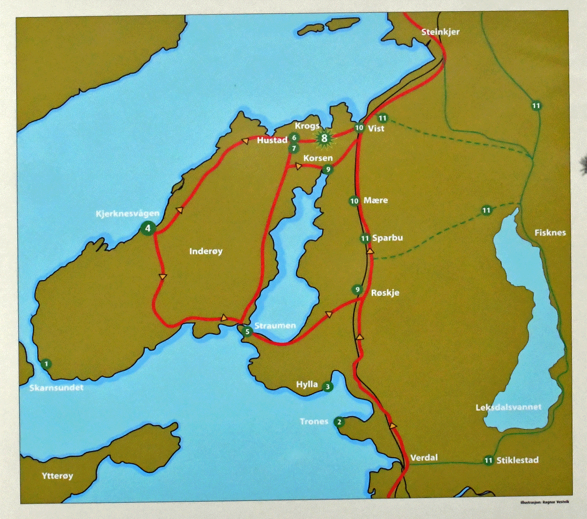 Krigshandlingene i Innherred  - april 1940 - kart