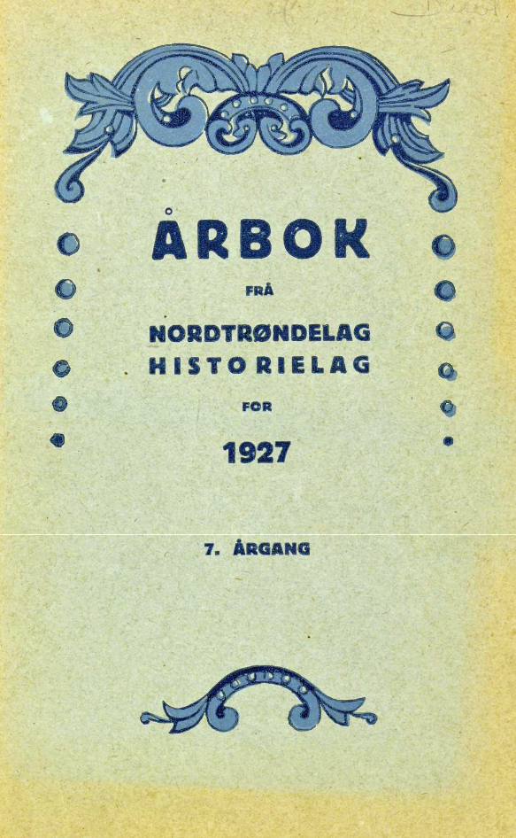Nord-Trøndelag historielag - årbok 1927