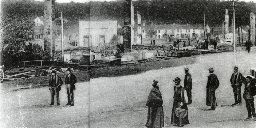 Ruinen etter brannen i 1900