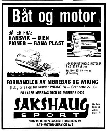 Annonse Sakshaug Sport -1981