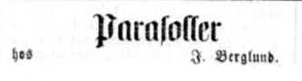 Annonse L. Berglund 1888