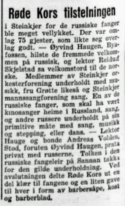 Notis i Nord-Trndelag & Inntrndelagen 13. juni 1945.