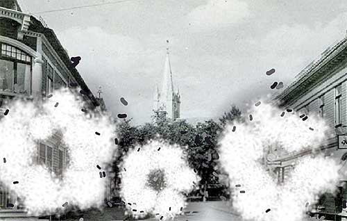 Animasjon av bombingen av Steinkjer i 1940